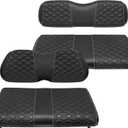 Golf Cart Front and Rear Seat Covers Waterproof and Sun Resistant Marine Grade Vinyl Leather Seat Cover Accessories for Club Car Precedent 2004+, Black(4PCS)
