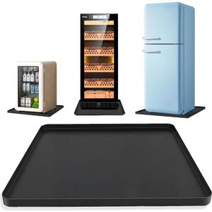 Mini Fridge Mat, 19.7x19.7x0.6 Inch Silicone Protective Drip Tray with Raised Edge - Leak Proof Floor Guard for Water Dispenser, Washer, Dryer, Pet Bowls - Easy Clean & Foldable