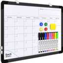 Small Monthly Calendar Dry Erase Whiteboard for Wall, 16in x 12in Magnetic Dry Erase Board, Hanging Double-Sided White Board, Portable Board for Drawing, Kitchen, Planning, Memo, School, Home, Office
