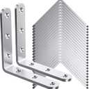 25Pcs Stainless Steel Angle Brackets, 3x 3 Heavy Duty Corner Brackets,Metal Corner Braces for Wood, 3MM 90 Degree Joint Hardware, 3inch l Bracket for Shelves Wood Furniture Cabinet Chairs Bookshelf