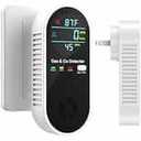 NICGOL 4 in 1 Upgraded Natural Gas Leak Detector and Carbon Monoxide Detectors, Dual Sensor Gas Leak Detector & Carbon Monoxide Detectors Plug in (Temperature & Humidity) for Home, RV (Black)