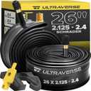 Ultraverse 26" Bike Inner Tubes 26 x 2.125-2.40 – Butyl Rubber Bicycle Tubes with Schrader Valve – Compatible with Mountain, Cruiser, City & Kids Bikes – Set of 2