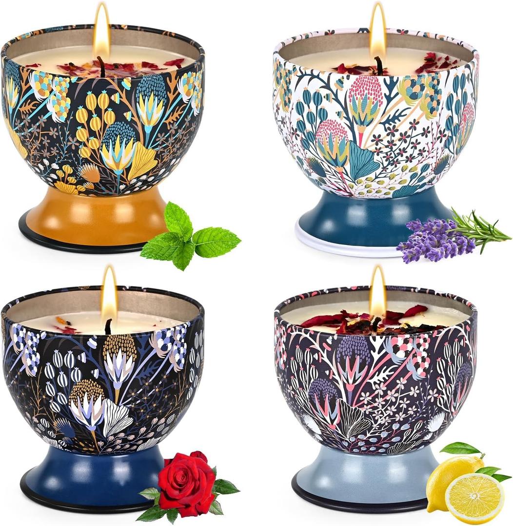 Scented Candles Gift Set of 4, Aromatherapy Candle, Aromatherapy Non Toxic Candle