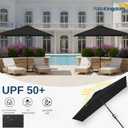 6.5'x10' Rectangular Patio Outdoor Umbrella,Large Coverage with Push-Button Tilt & UV Protection,Sturdy Ribs for Deck,Lawn,Pool,Backyard