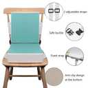Toddler Booster Seat for Dining Table, Upgraded 2Pcs PU Washable Straps Safety Buckle Kids Booster Seat for Table, Portable Travel Increasing Cushion for Chair