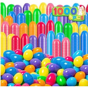 Duchong 500 PCS Plastic Easter Eggs Bulk, 2.4" Empty Easter Eggs Fillable for Easter Hunt, Basket Stuffers Fillers, Theme Party Favor Decoration, Classroom Prize Supplies