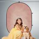 Kate 5x6.5ft(1.5x2m) Collapsible Backdrop Pink Textured Double-Sided Backgrounds Light Grey Backdrop Twist Flex Collapsable Photography Backdrop