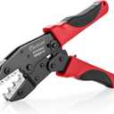 Plustool Crimping Tool for Heat Shrink Connectors AWG22-10, Ratcheting Wire Terminal Crimper - Crimping Pliers - Electrical Crimping Tool