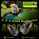 20V Electric Weed Wacker Edger Lawn Tool, Battery Powered Weed Eater 12-Inch Cordless String Trimmer Grass Trimmer Lightweight Yard Tools for Garden, Lawn Mower Cutter with 2 2.0Ah Battery and Charger