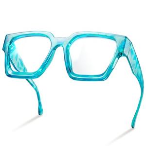 livho Oversized Eyewear Frame for Woman and Men - Rectangle Fashion Glasses for Computer, Chic Preppy Frame