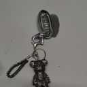 Cute Key Fob Cover with Rhinestone Bear Charm, Bling TPU Smart Key Case for Women, Compatible with Nissan Altima Murano Juke Sentra Rogue Pathfinder Titan Maxima Kicks (4-Button, Black)