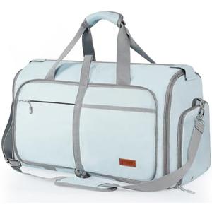 ‌Ytonet Foldable Garment Duffle Bags for Travel, Carry On Convertible Duffel Bag with Shoe Compartment & Water Resistant Fabric, 2-in-1 Hanging Suit Organizer, Mint Green