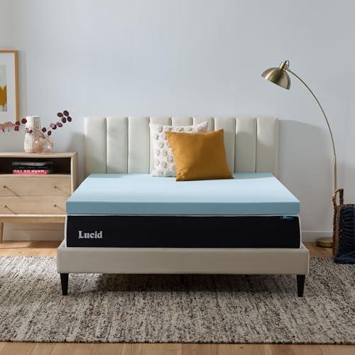 LUCID 3-inch Ventilated Gel Memory Foam Mattress Topper - Queen
