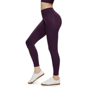 NANJI Seamless Leggings for Women - Scrunch Butt Lifting No Front Seam Mid Waist Squat Proof Active Workout Gym Yoga Pants (Purple, L)
