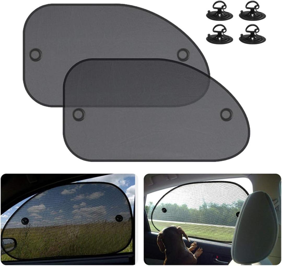 2 Pack Universal Car Window Shade, Cling Sunshade - Sun, Glare and UV Rays Protection for Your Child - Baby Side Window Car Sun Shades, Blocks Over 98% of Harmful UV Rays