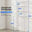 Tujurich 4-Tier Over The Toilet Storage Rack, Bathroom Organizer with One-Piece Metal Mesh Shelves, Over Toilet Shelf with Adjustable Feet & Anti-Tip Kit, Space-Saving Bathroom Storage, White