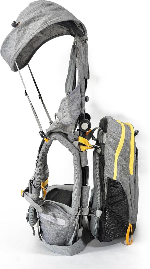 OE Shoulder Hiking Carrier For Child and Toddler 1- 4 years old with Detachable Backpack and Sunshade, Foldable Frame, Compact, Perfect for Day Hiking