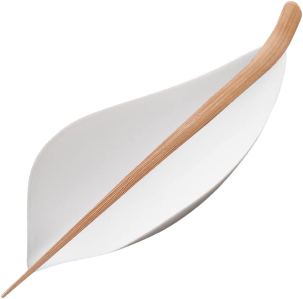 BESTonZON Porcelain Tea Scoop Set, White Porcelain Tea Vessel Ceramic Scoop Loose Leaf Scoop, Japanese Accessory Essential Tools for Chinese Kungfu Set Tray