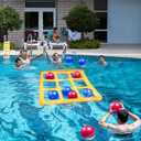 TicTac Shot Pool Toys Games Set- Tic-Tac-Toe Inflatable Pool Toy with 10 Balls - for Adults Teens Kids 2-10 Players
