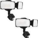 UME 2 Pack 19W LED Flood Light Motion Sensor Outdoor, 2 Adjustable Head, 2000LM, 5000K, IP65 Waterproof, Dusk to Dawn Security Light with Photocell for Exterior,Outside,Garage,House(Black)