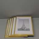 upsimples 11x14 Picture Frame Set of 5, Display Pictures 8x10 with Mat or 11x14 Without Mat, Wall Gallery Photo Frames, Gold