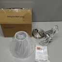 PFQCGU Swing Arm Wall Sconces, Plug-in Wall lamp,Bedroom Wall lamp ， White Fabric Shade，，with dimmable Switch and USB Charging Port, Suitable for Bedside, Living Room, Reading (Nickel)