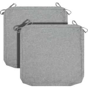 FUNHOME Outdoor Chair Cushion Covers 2 Pack, No Insert! Patio Cushion Covers Replacement 20" x 18" x 4", Water Resistant Chair Cushion Slipcovers, Light Grey (Covers ONLY)