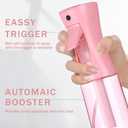 3 Pack Spray Bottles, 2-Pack Continuous Spray Bottles,Fine Water Mist Spray Bottles for Hair 6.8 OZ (200 ML) and 1oz 30ml Travel Spray Bottle Mister for Cleaning,Hairstyling,Plants,Barbers,Pink