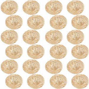 AUEAR, 24 Pack 3 Inch Mini Straw Hat Crafts Small for DIY Decorations Jewelry Accessories