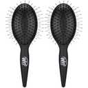 Wet Brush Easy Blowout Detangling Hair Brush, Black, Edgeless HeatFlex Bristles for Blow Dry, Ergonomic Soft-Touch Handle, Maximum Volume, Ceramic Coating Pad Smooths & Straightens (Pack of 2)