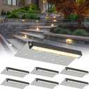 HIBOITEC Hardscape Lighting Low Voltage 7 Inch LED Retaining Wall Lights IP67 Waterproof for Outdoor Patio Pathway Stairs Landscape Steps AC/DC 12-24V 2700K 6 Pack (Warm Whtie)