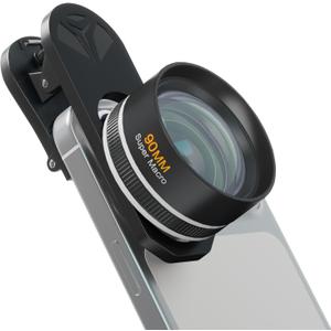 90mm Professional Macro Lens for Smartphone, Macro Lens Kit with Universal Lens Clip, Aluminum Phone Camera Lens Attachment for iPhone 17/16/15/12/11 Samsung & Android Phone