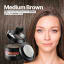 2 x IMPERIO Root Touch Up Hair Powder for Concealing Hair Loss instantly - Hairline Powder for Women & Men - Water resistant Root Cover Up for Thinning Hair in Premium Hairdressing Quality (Medium Brown)