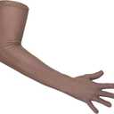 3 x Unicorns Poop Glitter Nude Flexible Stretch Mesh Sheer Gloves in Beige, Tan, Brown; Opera Length; Unisex; One Size Fits All (Beige)