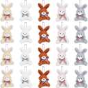 BENECREAT 20Pcs 5 Colors Mini Bunny Plush Keychain, Cotton Bunny Stuffed Animal Mini Plushies Bulk for Birthday Xmas Easter Shower Party Favor Gifts