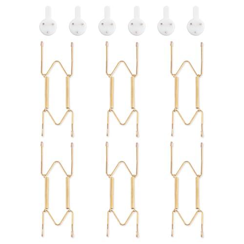 Bilillo 6 Pack Plate Hangers for Wall - Suitable for 6-8 Inch Art, Stainless Steel Invisible Heavy Duty Wire Holder With Wall Hooks for Displaying Platters, Dishes
