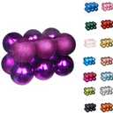 Emopeak 12Pcs Christmas Balls Ornaments for Xmas Christmas Tree - 4 Style Shatterproof Christmas Tree Decorations Hanging Ball for Holiday Wedding Party Decoration (Purple, 3.2"/8CM)