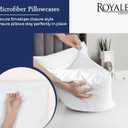 2 x Royale Linens Standard Pillowcase Set of 2 - Bed Pillow Cover - 20"x26" - White Pillowcases - 1800 Brushed Microfiber, Wrinkle & Fade Resistant - Soft & Cozy- Standard Size Pillow Case (STD, White)