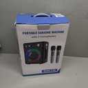 VOSOCO Karaoke Machine, Portable Bluetooth Karaoke Speaker with 2 Wireless Microphones, PA System for Adults Kids with LED Lights & Echo Adjustment, Supports TWS/TF/USB/AUX for Home Party (T03-2 MICS)