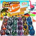 23 Pcs Large Hatching Dinosaur Eggs Easter Party Favors, Easter Egg Filled Toys for Kids Toddlers Grow in Water Dinos Egg Science Kits, Goodie Bag Stuffers, Classroom Prizes, Easter Basket Stuffers