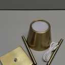 UME Cordless Table Lamp, Battery Operated Lamp - Portable Waterproof Rechargeable Table Lamp w/ 3 Color Temps & Stepless Dimming for Dinner, Desk, Cafe, Outdoor (Brushed Gold) (1 Pack)