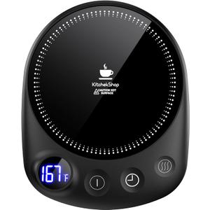 Coffee Mug Warmer - Fastest Heating & Highest Temperature, Coffee Cup Warmer for Desk Auto Shut Off, 4 Temp Settings & 1-12H Timer, Smart Electric Beverage Warmer for Coffee, Tea (Black)