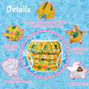Babygoal Baby Girl Swim Diapers 3 Pack Large, Reusable Adjustable Washable for Swimming Lessons-Bird,Snake,Dinosaur