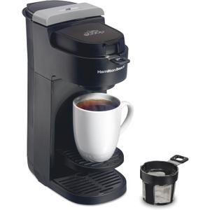 Hamilton Beach The Scoop Single Serve Coffee Maker & Fast Grounds Brewer for 8-14oz. Cups, Brews in Minutes, Black (47620), Next Gen