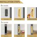 Pocket Door Handles and Edge Pull Brushed Brass, 6Inch Handles Hardware Latch,Recessed Finger Flush Pulls,for Closet,Sliding,Barn Door
