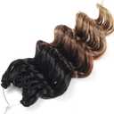 7 x Ocean Wave Crochet Hair 9 Inch Brown Blonde Ombre Curly Braiding Ocean Wave Hair 7 Packs T1 30 27 Deep Wave Short Wavy Crochet Braids Hair Extensions for Women (9Inch (Pack of 7), T1/30/27)