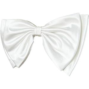 saqulopr Add on Bow for Wedding Dress Decoration Detachable Satin Bowknot (White-one layer)