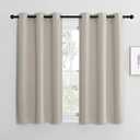 NICETOWN Kitchen Curtains for Decoration, Thermal Insulated Grommet Room Darkening Draperies/Panels for Laundry (Natural, 2 Panels, W42 x L48 inches)