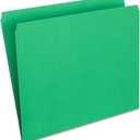 Staples StraightCut TopTab File Folders, Letter Size, Green, Durable Paper Stock, 100/Box
