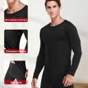 JZCreater Thermal Shirts for Men,Fleece Lined Long Sleeve Base Layer,Moisture Wicking Winter Shirt for Skiing, Hiking,Hunting (Black, M)